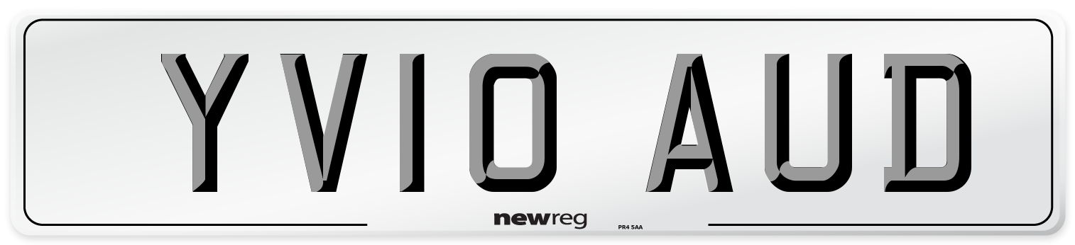YV10 AUD Number Plate from New Reg